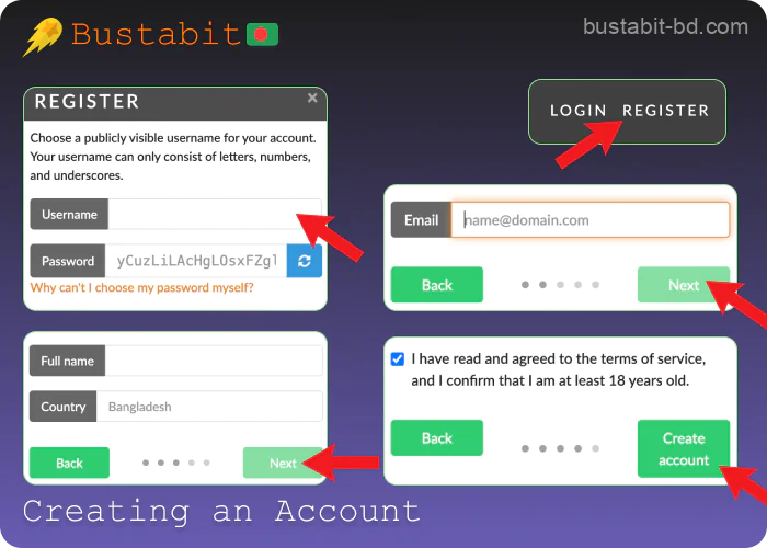 Bustabit Bangladesh Registration Steps
