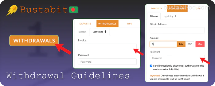 Step by step instructions for withdrawing funds on Bustabit Bangladesh